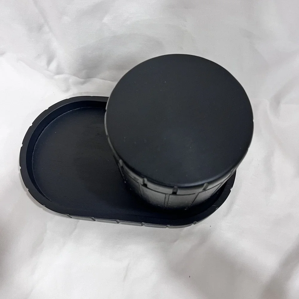 Haven 2 Piece Black Storage Jar and Vanity Tray For your Bathroom / Makeup Table